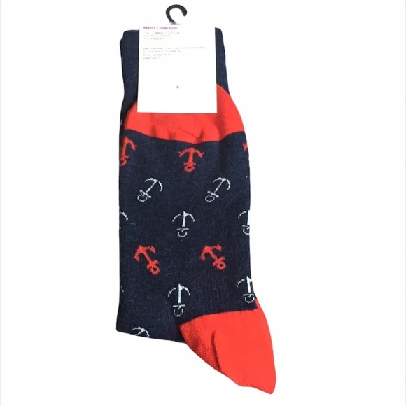 Davco Anchor Crew Socks, Blue, Red - Picture 2 of 6